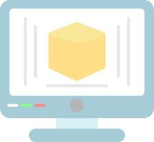 3d Modeling Flat Light Icon vector
