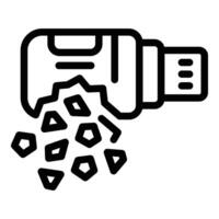 Usb data loss icon outline vector. Information accident vector