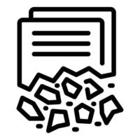 Document data loss icon outline vector. Broken computer vector