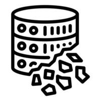 Server data loss icon outline vector. Information alarm fail vector