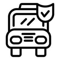 Approved taxi car icon outline vector. City service vector