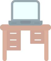 Office Desk Flat Light Icon vector