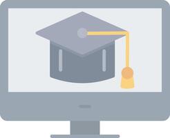 Mortarboard Flat Light Icon vector