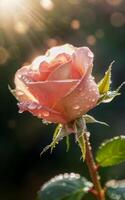 ai generado hermosa un rosado color Rosa en estudio foto