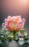 ai generado hermosa un rosado color Rosa en estudio foto