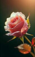 AI generated Beautiful  a pink color rose in studio photo