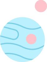 Mars With Satellite Flat Light Icon vector