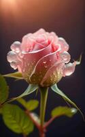 AI generated Beautiful  a pink color rose in studio photo