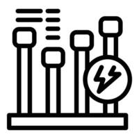 Graph energy icon outline vector. Training digital vector