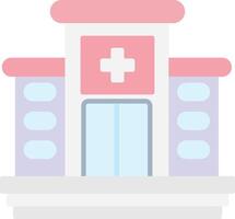 hospital plano ligero icono vector