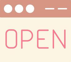 Open Flat Light Icon vector