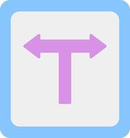 T Junction Flat Light Icon vector