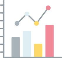 Bar Chart Flat Light Icon vector