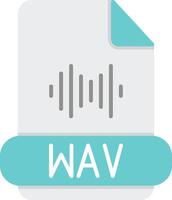 wav formato plano ligero icono vector