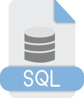 sql plano ligero icono vector