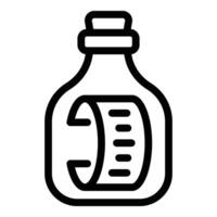 Cork message bottle icon outline vector. Empty sea vector