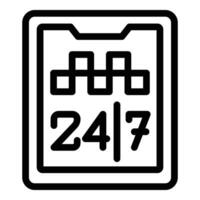 Call service 24 hours taxi icon outline vector. Parking drive vector