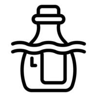 Underwater message bottle icon outline vector. Crystal hope vector