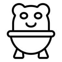 osito de peluche baño bolso icono contorno vector. comodidad cuidado vector