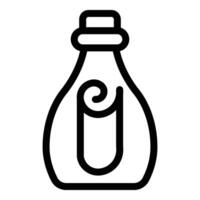 Empty sea glass icon outline vector. Message bottle vector