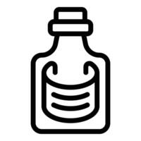 Empty message bottle icon outline vector. Water note vector