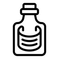 Empty message bottle icon outline vector. Water note vector