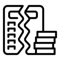 Broken data loss icon outline vector. Computer information vector