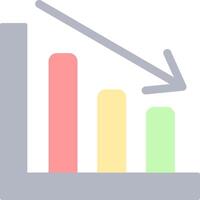 Line chart Flat Light Icon vector