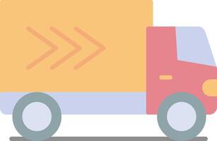 Delivery Truck Flat Light Icon vector