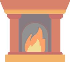 Fireplace Flat Light Icon vector