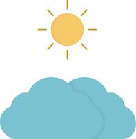 Clouds And Sun Flat Light Icon vector