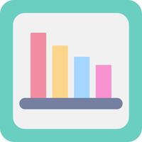 Bar Chart Flat Light Icon vector