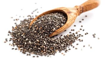 AI generated Chia seeds on isolated white background. photo