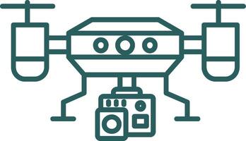 Camera drone Line Gradient Green Icon vector