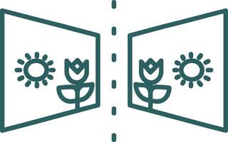Flip Line Gradient Green Icon vector