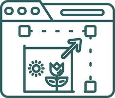 Resize Line Gradient Green Icon vector