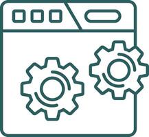 Web setting Line Gradient Green Icon vector