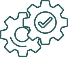 Setting Line Gradient Green Icon vector