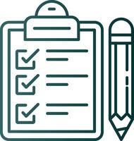 Exam Line Gradient Green Icon vector