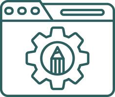 Settings Line Gradient Green Icon vector