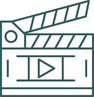 Movie Line Gradient Green Icon vector