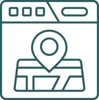Location Line Gradient Green Icon vector