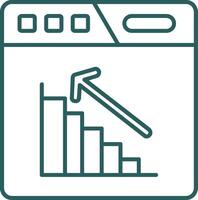 bar gráfico línea degradado verde icono vector