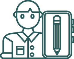 Blogger Line Gradient Green Icon vector