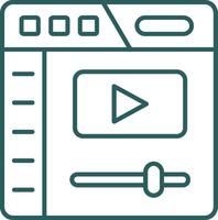 Video player Line Gradient Green Icon vector