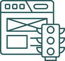 Web traffic Line Gradient Green Icon vector