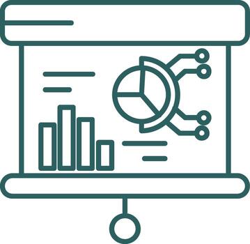 presentación línea degradado verde icono vector