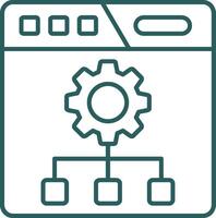 Setting Line Gradient Green Icon vector