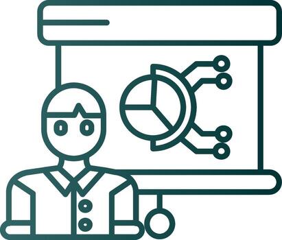 presentación línea degradado verde icono vector