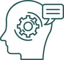 Thinking Line Gradient Green Icon vector